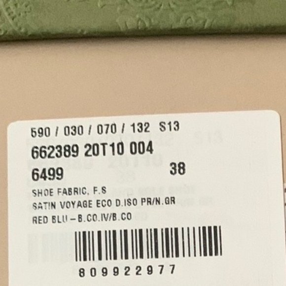 GUCCI Voyage Travel Satin Slippers in Red/Navy Blue Size US8/EURO38 w/ Dust Bag - Picture 11 of 11